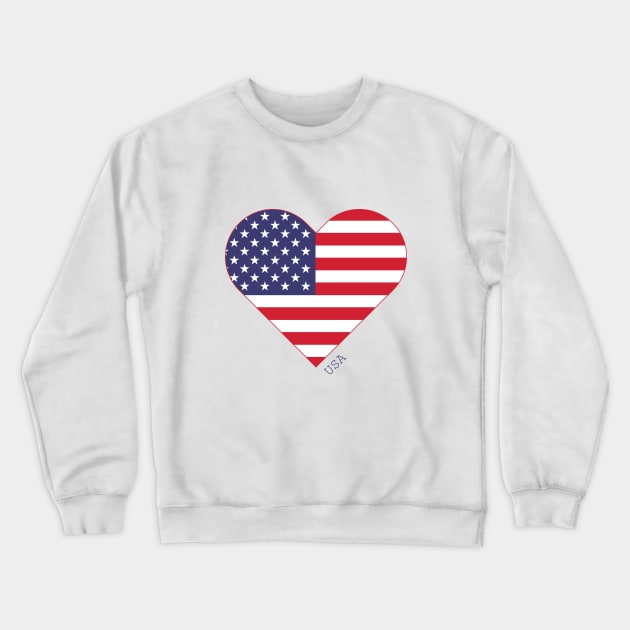 July 4th USA Heart Crewneck Sweatshirt by StarDash_World